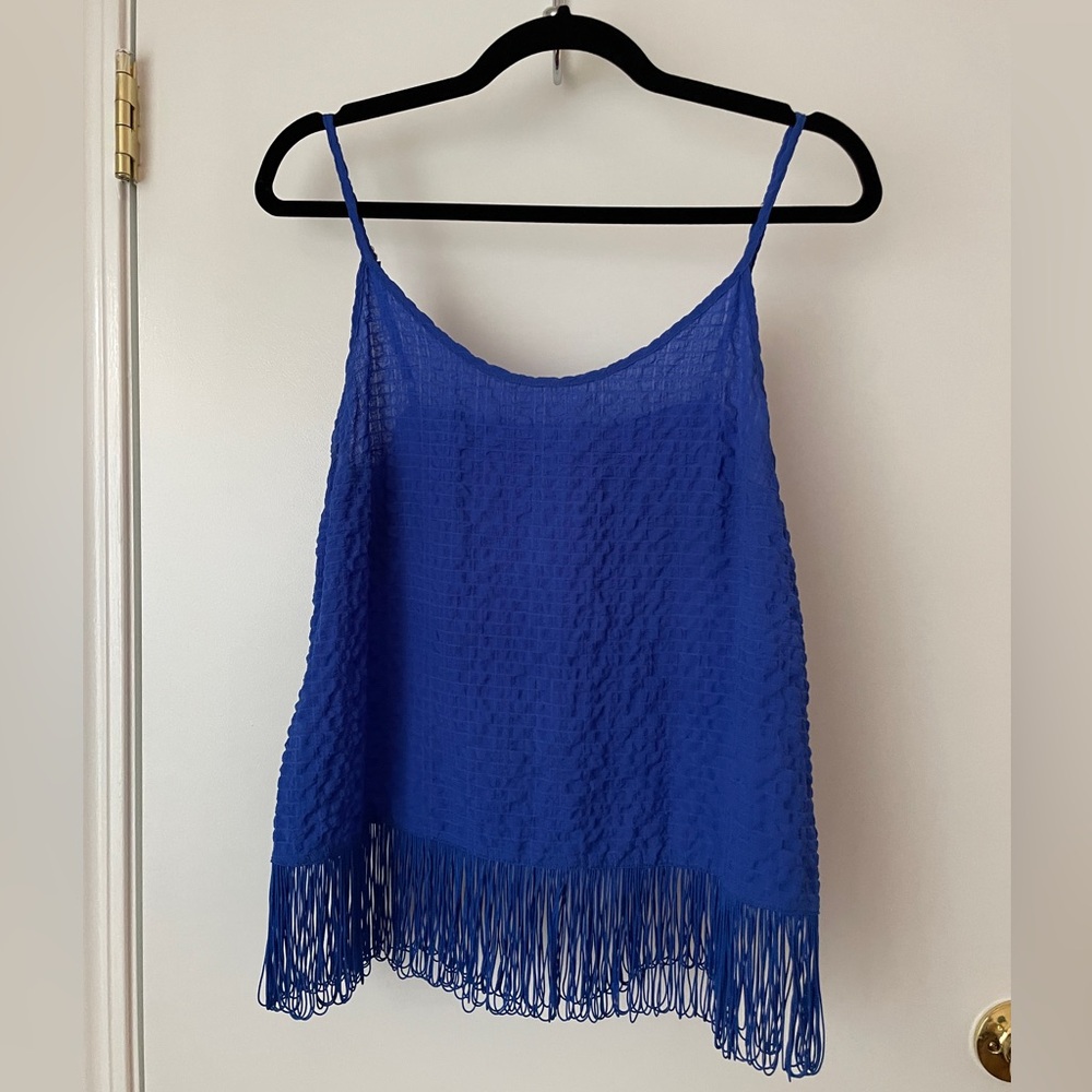 Lilly Pulitzer Blue Fringe Tank
